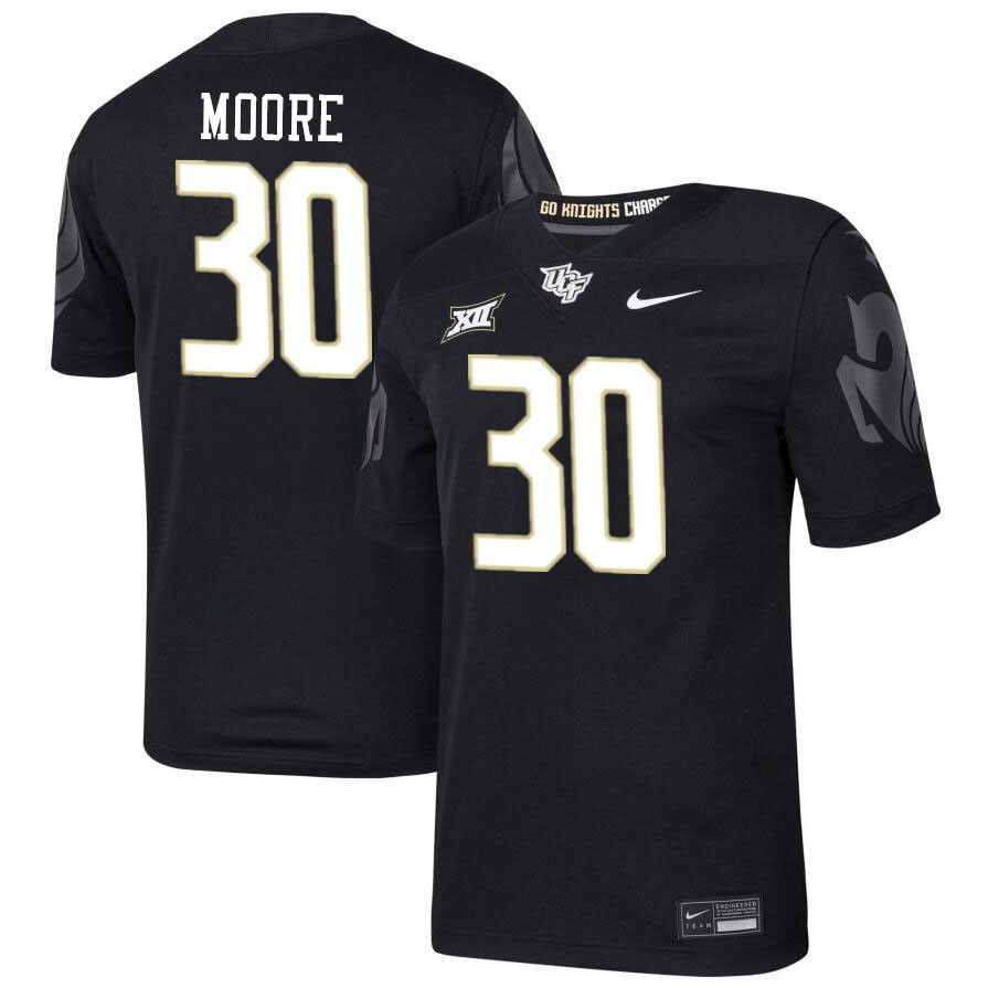 Men #30 Kam Moore UCF Knights Big 12 Conference College Football Jerseys Stitched-Black